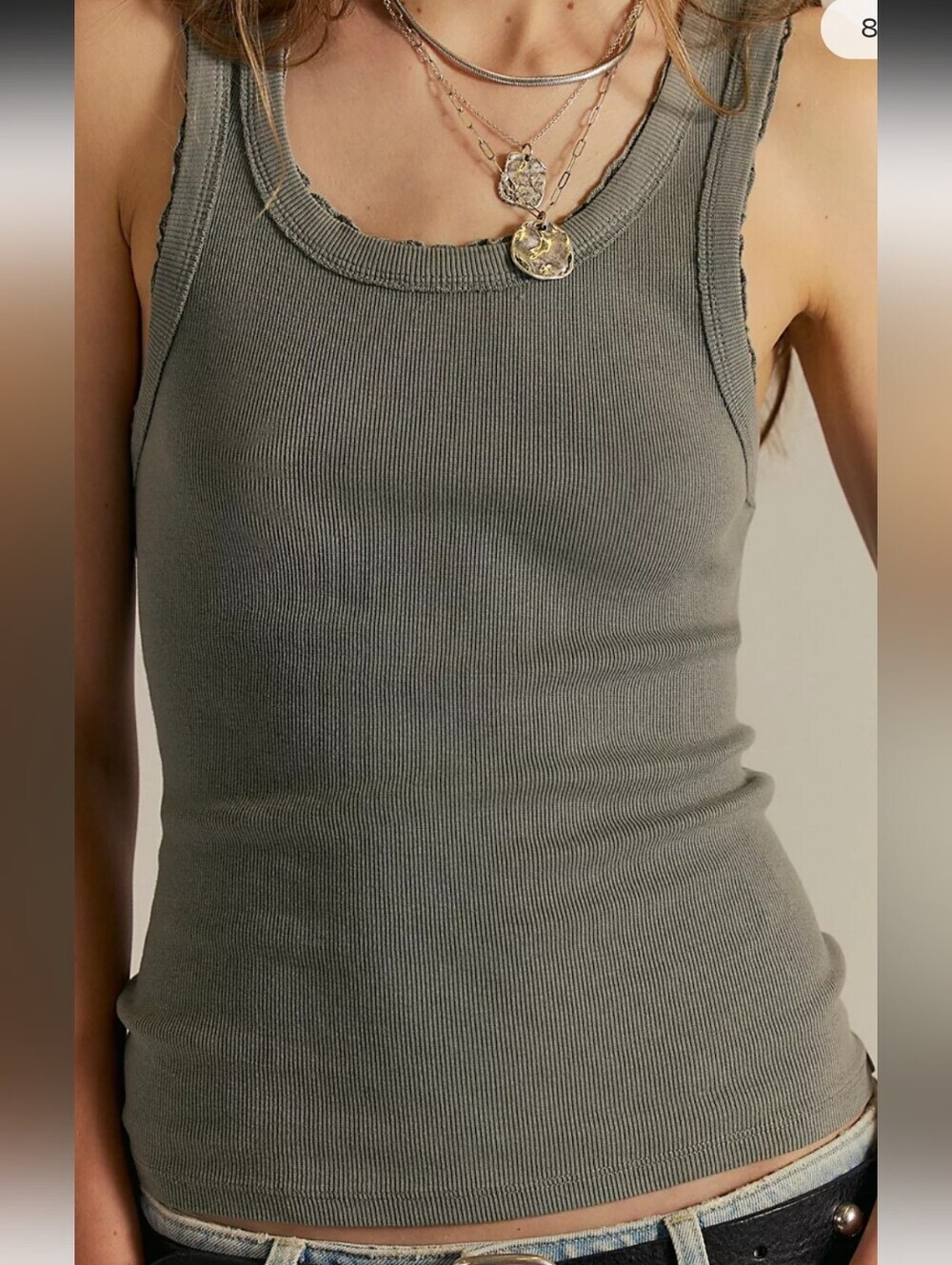 We The Free By Free People Rowan Ribbed Scoop Neck Tank Top *Medium *NWT